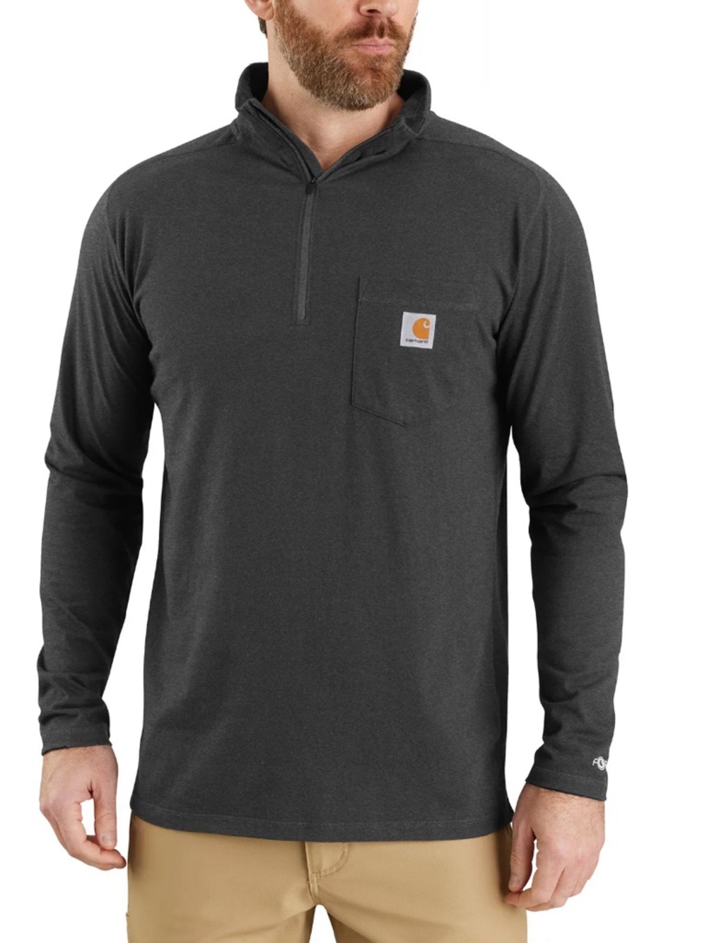 🆕 Carhartt Force relaxed fit midweight long sleeve quarter zip mock neck shirt